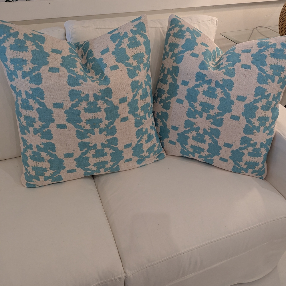 Blue Patterned Accent Pillow Pair - Brand